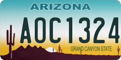 AZ license plate AOC1324