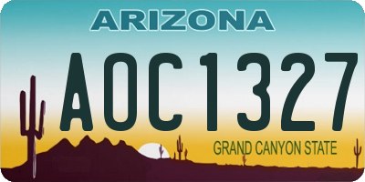 AZ license plate AOC1327