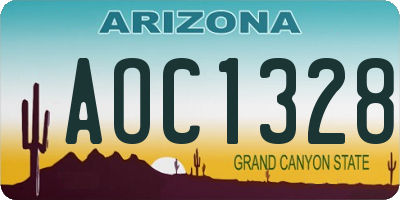 AZ license plate AOC1328