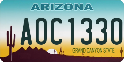 AZ license plate AOC1330