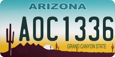 AZ license plate AOC1336