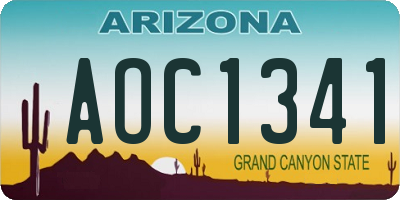AZ license plate AOC1341