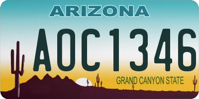 AZ license plate AOC1346