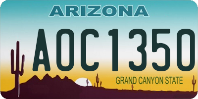 AZ license plate AOC1350