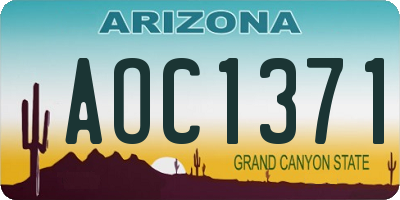 AZ license plate AOC1371