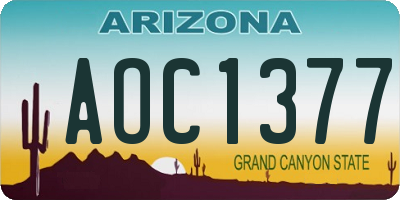 AZ license plate AOC1377