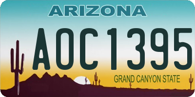 AZ license plate AOC1395
