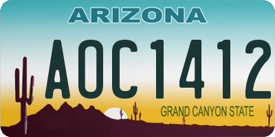 AZ license plate AOC1412