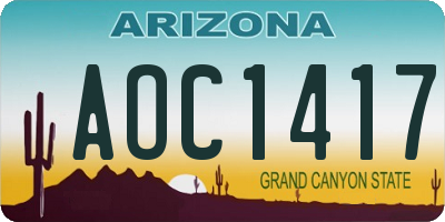 AZ license plate AOC1417