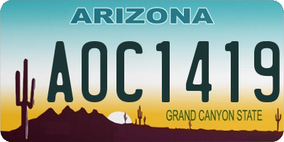 AZ license plate AOC1419
