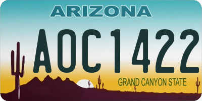 AZ license plate AOC1422