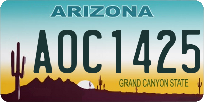 AZ license plate AOC1425