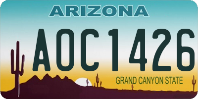 AZ license plate AOC1426