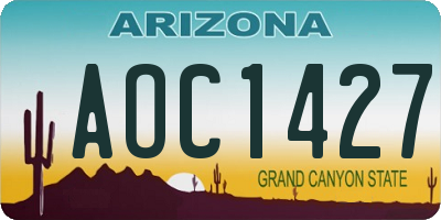 AZ license plate AOC1427