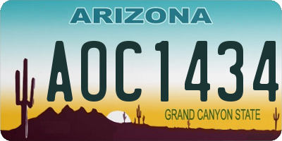 AZ license plate AOC1434