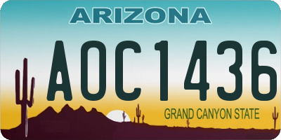 AZ license plate AOC1436
