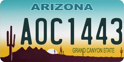 AZ license plate AOC1443