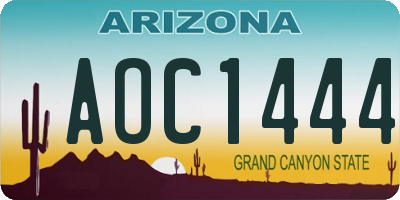 AZ license plate AOC1444