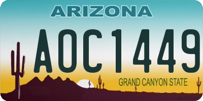 AZ license plate AOC1449