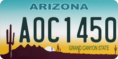 AZ license plate AOC1450