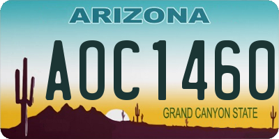 AZ license plate AOC1460