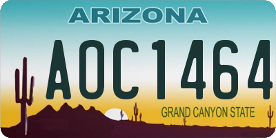 AZ license plate AOC1464