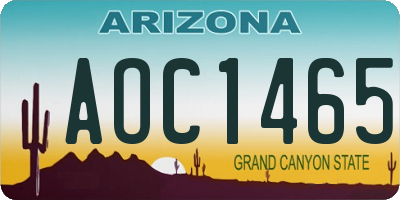 AZ license plate AOC1465