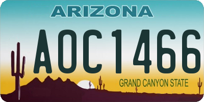 AZ license plate AOC1466