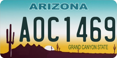 AZ license plate AOC1469