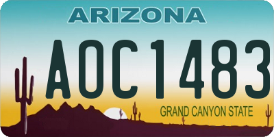 AZ license plate AOC1483