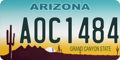 AZ license plate AOC1484