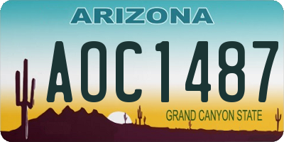 AZ license plate AOC1487
