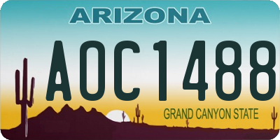 AZ license plate AOC1488