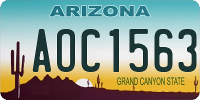 AZ license plate AOC1563