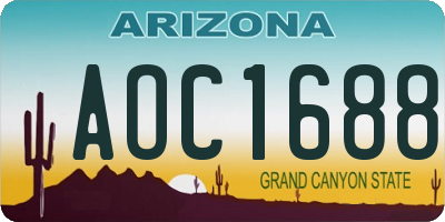 AZ license plate AOC1688
