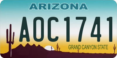 AZ license plate AOC1741