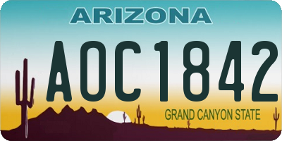 AZ license plate AOC1842