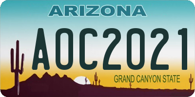 AZ license plate AOC2021