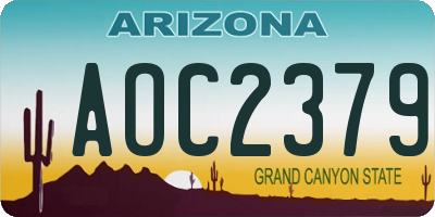 AZ license plate AOC2379