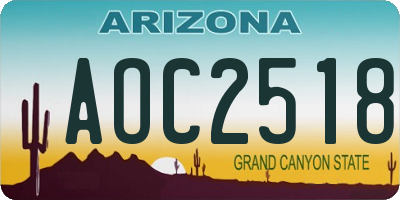 AZ license plate AOC2518
