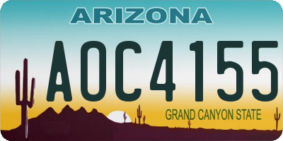 AZ license plate AOC4155