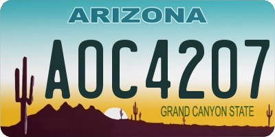 AZ license plate AOC4207