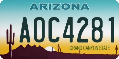 AZ license plate AOC4281