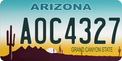 AZ license plate AOC4327