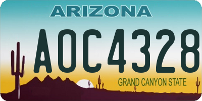 AZ license plate AOC4328