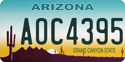 AZ license plate AOC4395