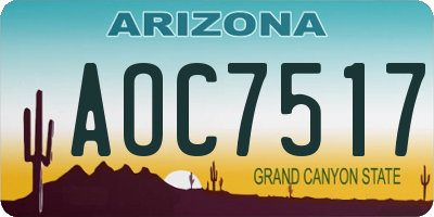 AZ license plate AOC7517