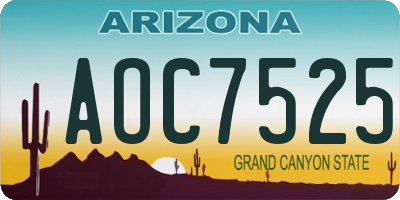 AZ license plate AOC7525