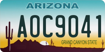 AZ license plate AOC9041