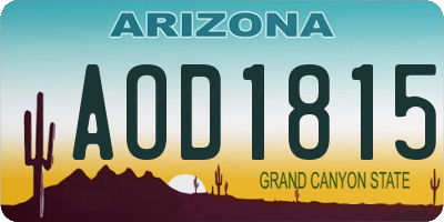 AZ license plate AOD1815